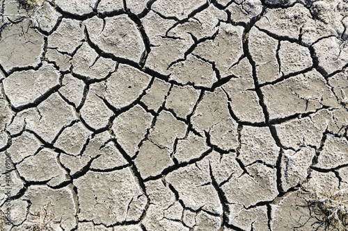 Ukraine, Dnepropetrovsk Region, Novomoskovskiy District, Lake Soleniy Lyman, Cracked dirt photo