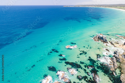 Australia, New South Wales, Bermagui, Seascape and beach photo