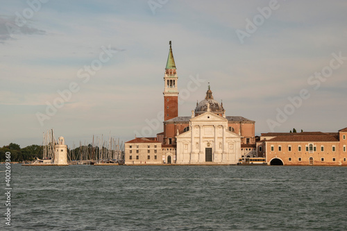 Basilica of San Giorgio, exterior of Palladio church, city of Venice, Italy, Europe