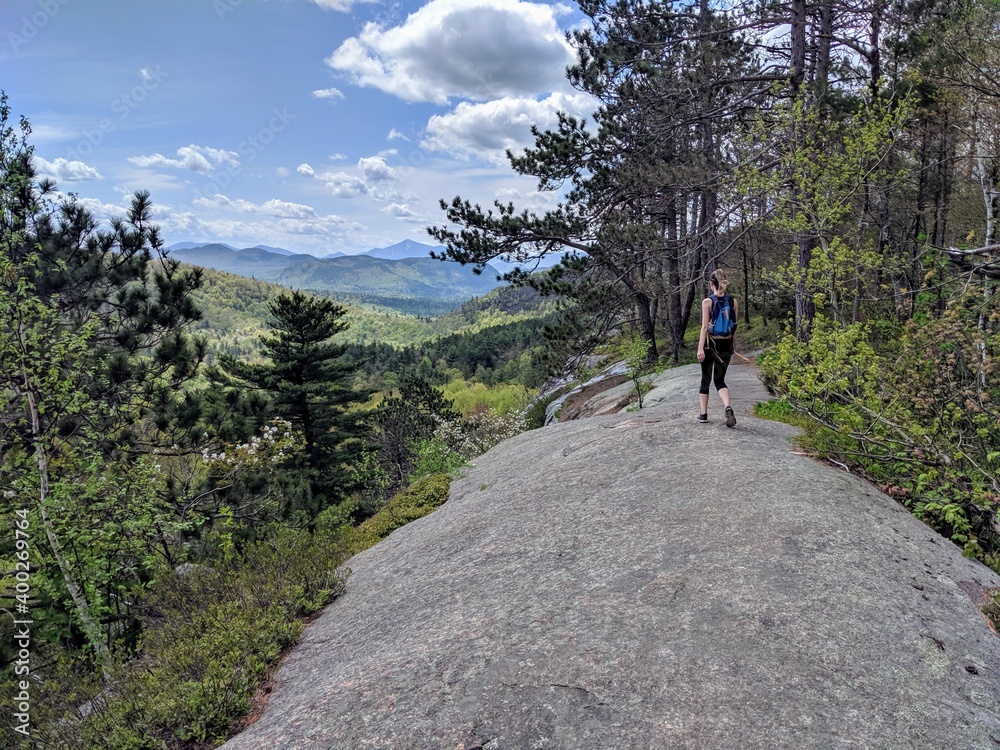 Poke-o-Moonshine trail is a hiking trail that ends with an amazing view on the Adirondacks from the edge of the cliffs