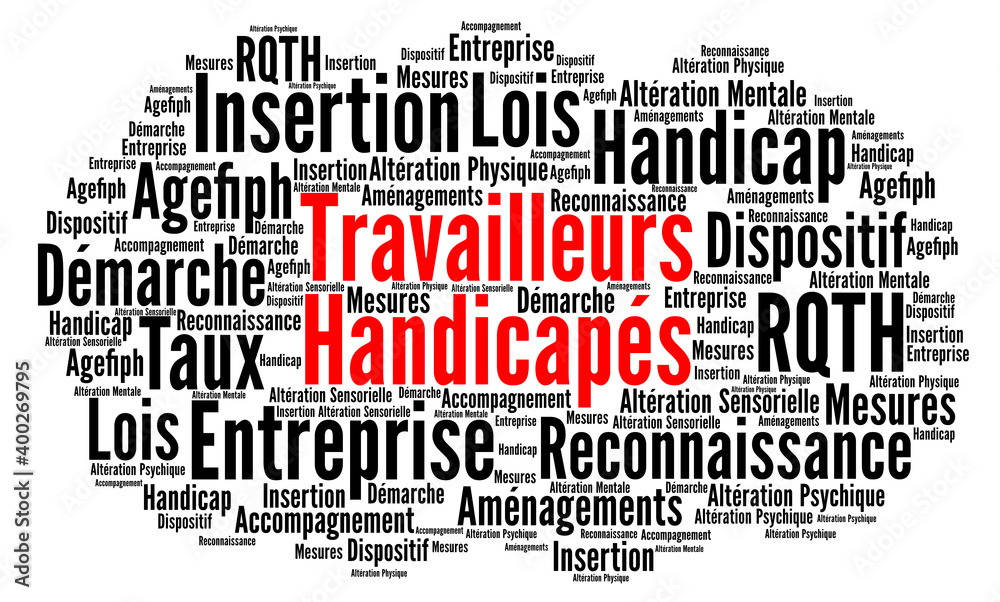 Travailleurs handicapés nuage de mots Travailleurs handicapés nuage de mots