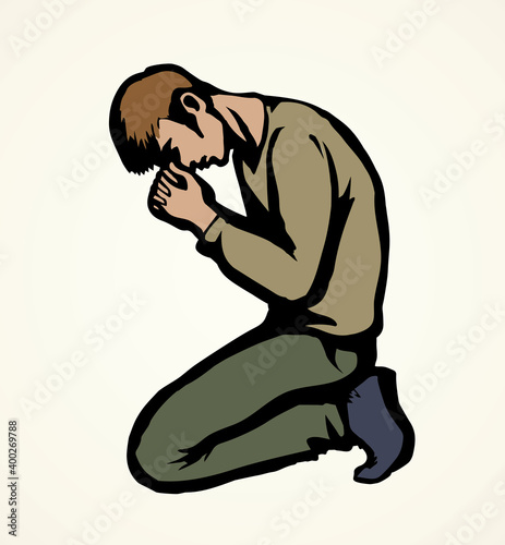 Vector image of the praying person