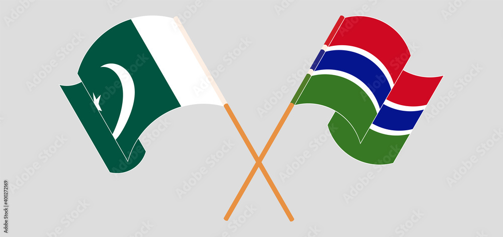 Crossed flags of Pakistan and the Gambia Crossed flags of Pakistan and the Gambia