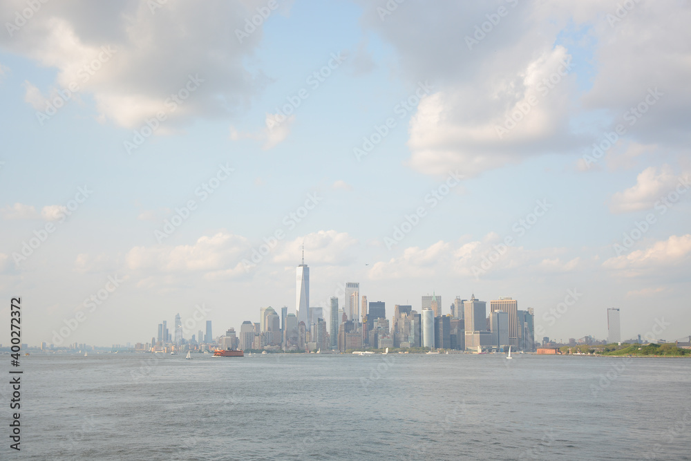 New York, NY, USA - May 30, 2019: View from Staten Island Ferry
