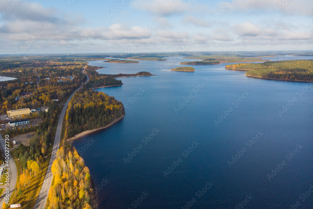 Φωτογραφία Suomussalmi municipality, Ammansaari, Finland, Kainio region, aerial drone summe