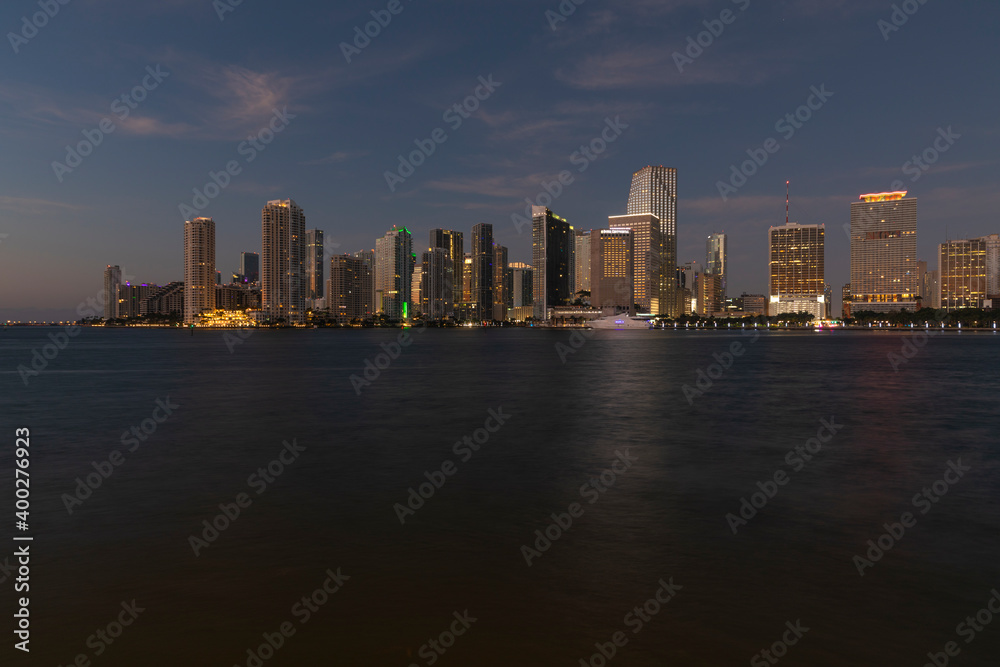Miami skyline at sunrise, Florida, USA