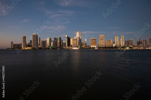Miami skyline at sunrise, Florida, USA