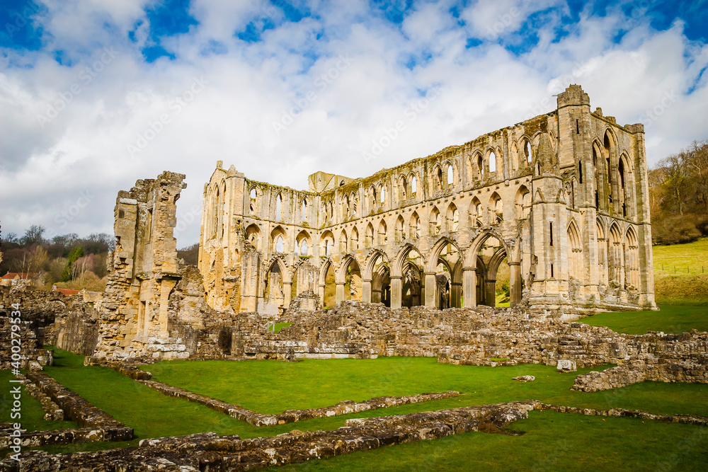 Ruins of the ancient Riveaulx Abbey, Yorkshire, United Kingdom Ruins of the ancient Riveaulx Abbey, Yorkshire, United Kingdom