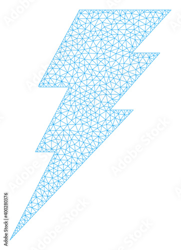 Mesh polygonal execute spark icon. Vector carcass is created from execute spark pictogram. Carcass mesh polygonal execute spark. Wire frame 2D mesh in eps10 vector format.