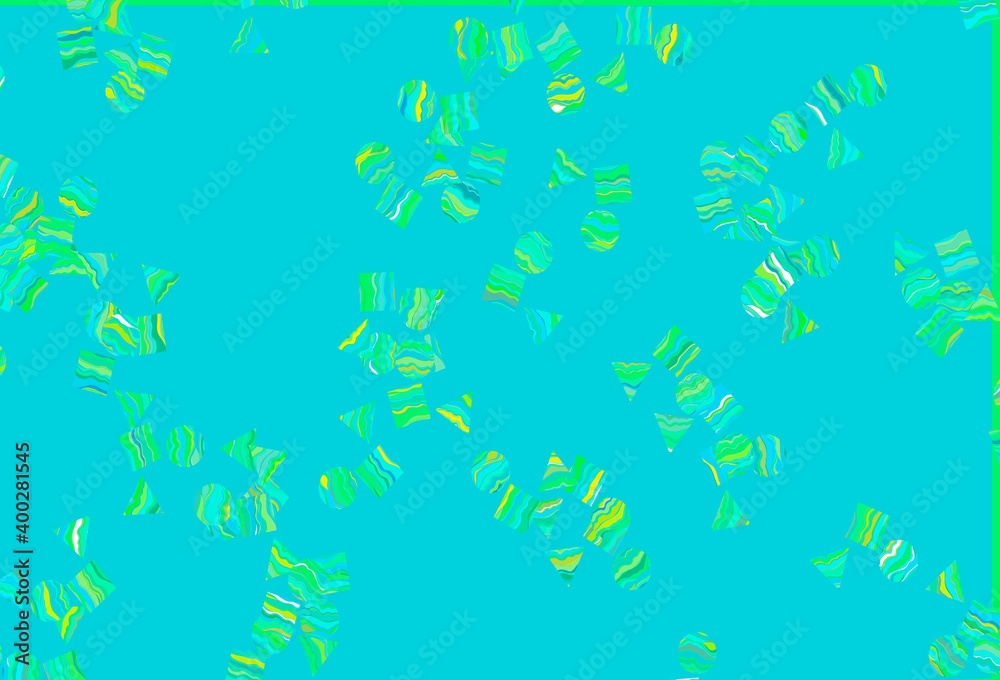 Naklejka premium Light Blue, Yellow vector pattern in polygonal style with circles.