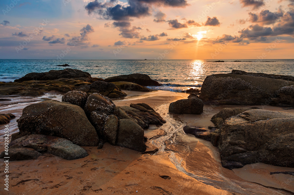 Sunset at the beach of Khao Lak. Thailand