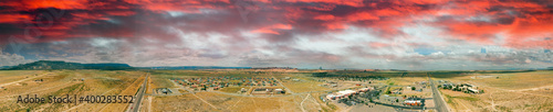 Aerial panoramic view of Kayenta and surrounding countryside, USA photo