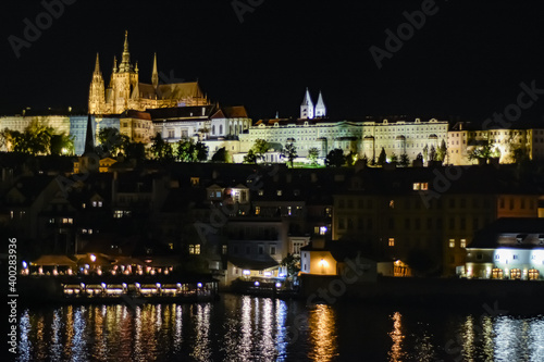 NIGHT LIFE STYLE SCENE FROM PRAGUE, CZECH REPUBLIC, SEPTEMBER, 2019