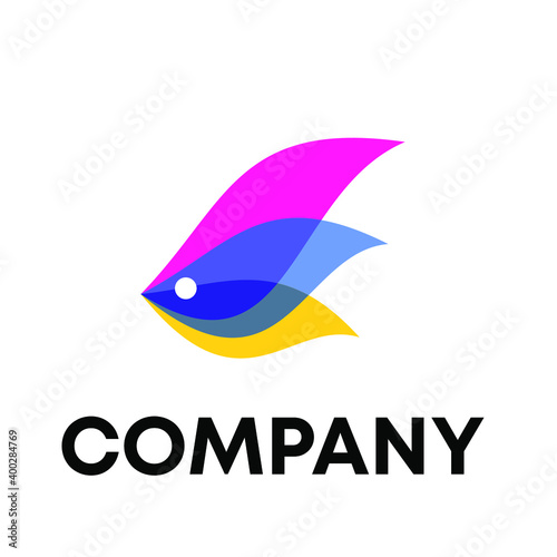 Fish Overlapping Logo Design 