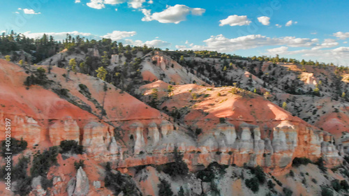 Mountains of Bryce Canyon at sunset, Utah. Aerial view from drone © jovannig