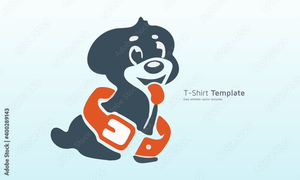 Fototapeta premium Dog Fastened with belt t-shirt design, Dog t shirt Vector Graphics to download