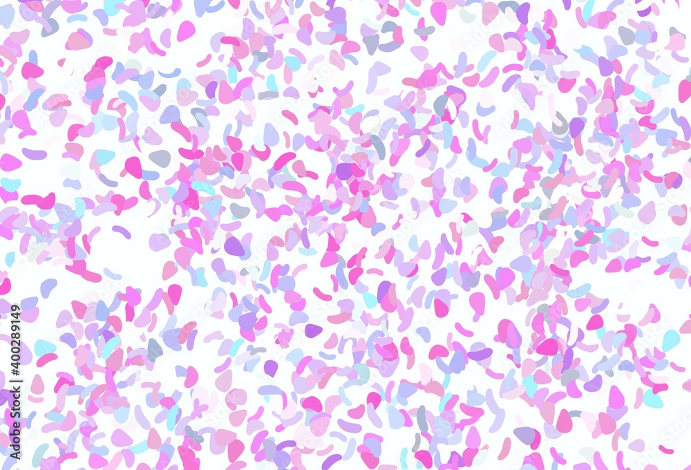 Light pink, blue vector background with abstract forms.