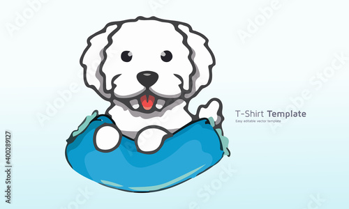 Dog with Pillow t-shirt design, Dog t shirt Vector Graphics to download