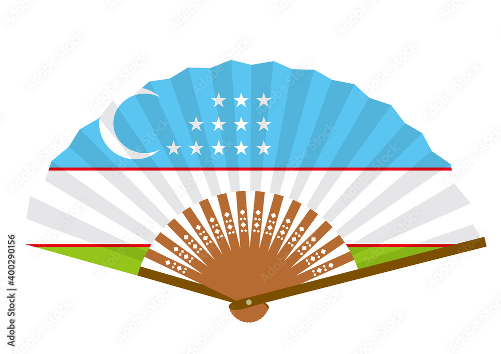 ウズベキスタンの国旗柄の扇子 Stock Vector Adobe Stock ウズベキスタンの国旗柄の扇子 Stock Vector Adobe Stock