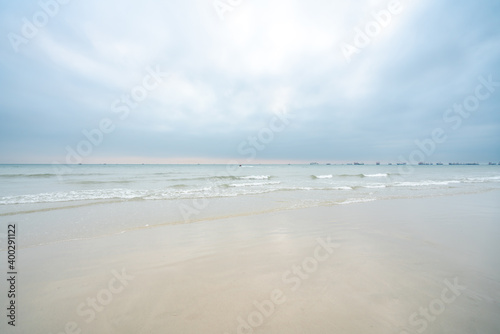 Sea and sand in Silver Beach, Beihai City, Guangxi Province, China