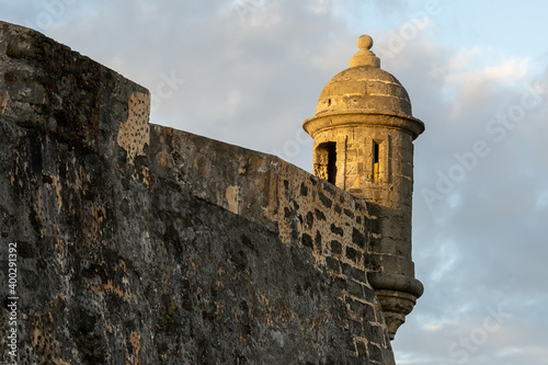 Photography Close up of lookout tower at Castillo San Cristobal Fort in San Juan, Puerto Rico