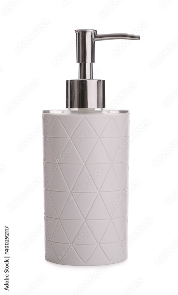 Obraz premium Stylish soap dispenser with pattern isolated on white