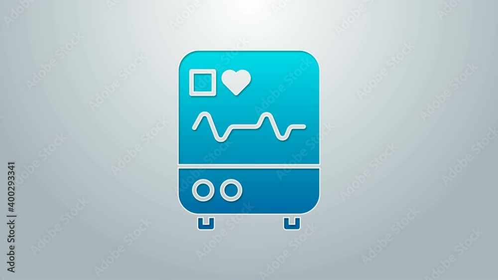 Blue line Computer monitor with cardiogram icon isolated on grey background. Monitoring icon. ECG monitor with heart beat hand drawn. 4K Video motion graphic animation Blue line Computer monitor with cardiogram icon isolated on grey background. Monitoring icon. ECG monitor with heart beat hand drawn. 4K Video motion graphic animation