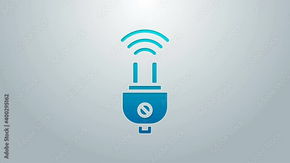 Blue line Smart electric plug system icon isolated on grey background. Internet of things concept with wireless connection. 4K Video motion graphic animation Blue line Smart electric plug system icon isolated on grey background. Internet of things concept with wireless connection. 4K Video motion graphic animation
