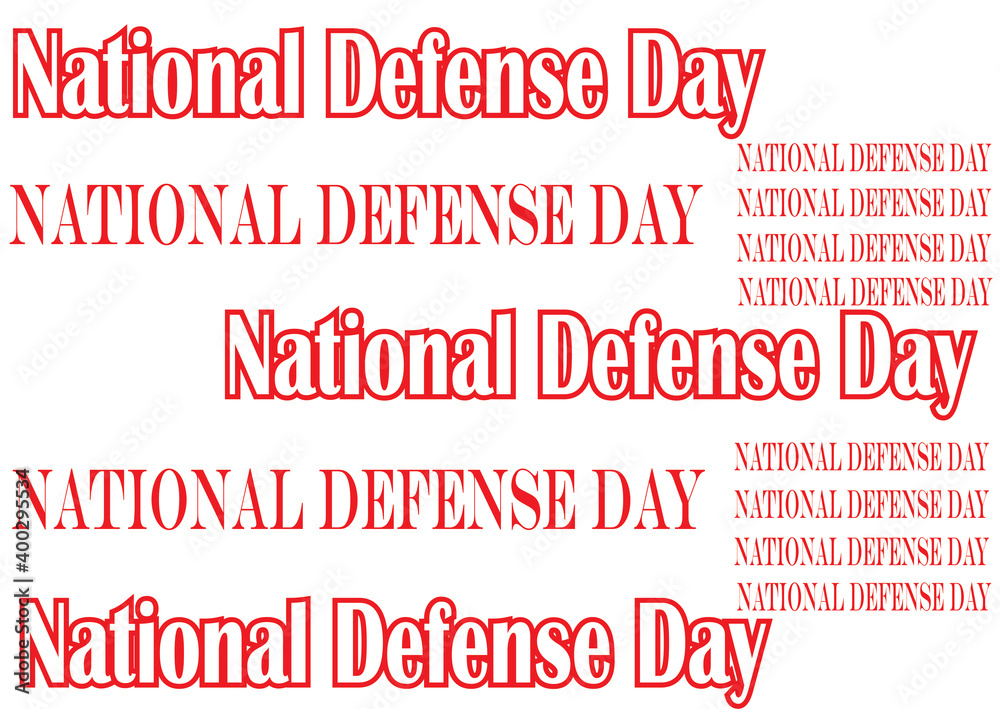 National Defense Day. With a white background and red and white writing. National Defense Day. With a white background and red and white writing.