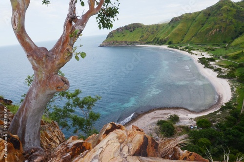Scenery of natural beauty with mountains on the Cape of Fatucama, Dili, Timor Leste photo