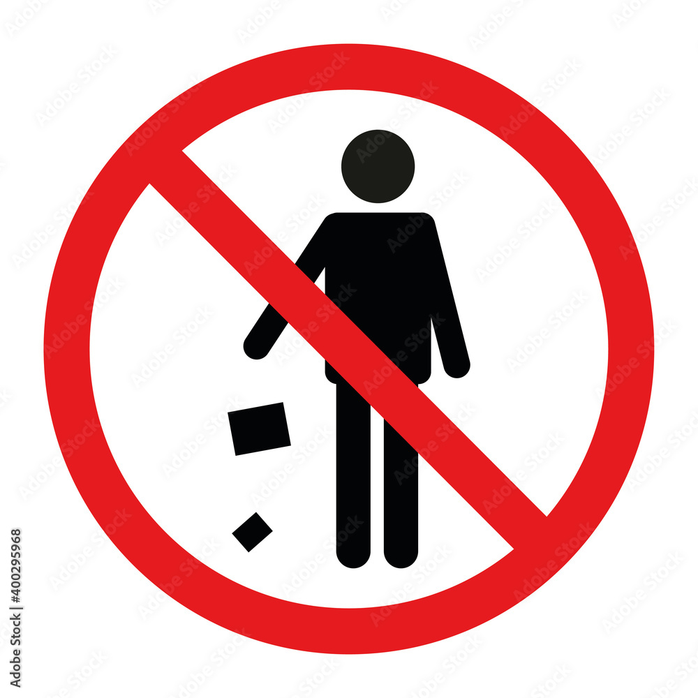 No littering symbol Vector illustration No littering symbol Vector illustration