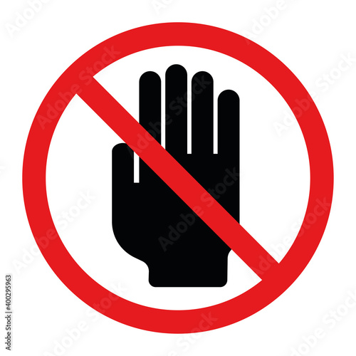 Hand symbol means stop prohibition vector illustration