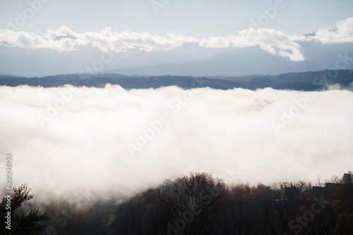 Cloud inversion over the Smokey Mountains in Tennessee.  © Rosemary