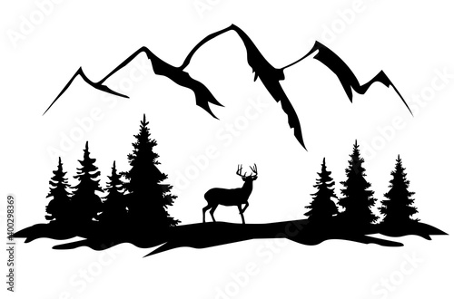 Vector Deer in the Wilderness