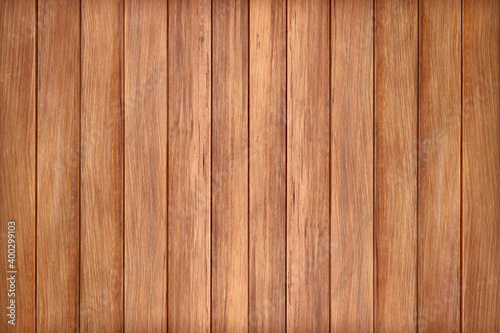 Natural dark brown wooden plank or wood wall