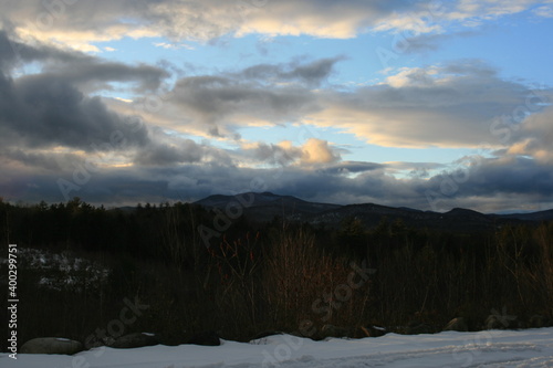 sunset over the mountains