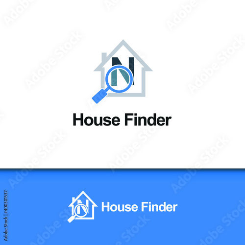 Letter N for house, home, apartment, and real estate finder search icon logo vector template design