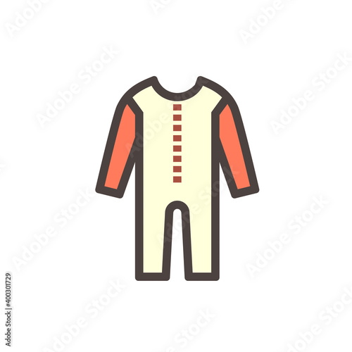 Coverall or overall vector icon. That uniform is safety cloth or protective workwear for industry, chemical and medical i.e. electrician, builder, mechanic, scientist, doctor and health professional.