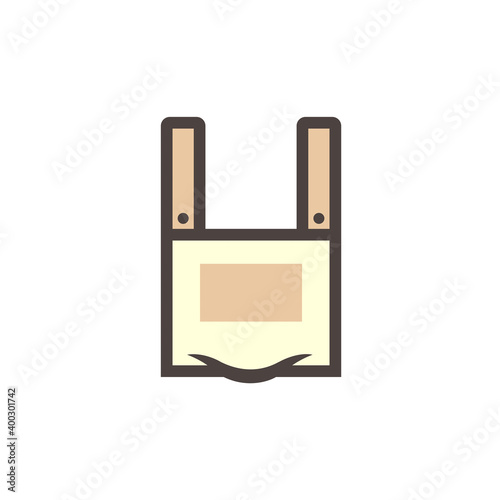 Apron or bib apron icon. That is uniform or garment cover front of body. For chef cooking in kitchen, restaurant. And hygienic reason to protection chef from danger i.e. acid and excessive heat.
