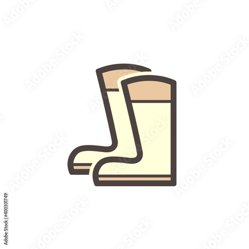 Safety boot or safety shoe vector icon. That footwear is personal protective equipment (PPE) for wear to work in construction site to protection, safe or prevent foot of builder or worker injury.