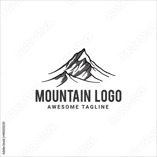 Mountain vector logo template. the symbol for nature landscape or Outdoor Adventure.