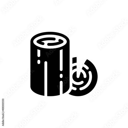 The wood icon in glyph style isolated on white background. EPS 10