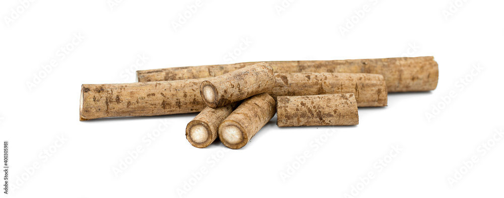 Fototapeta premium Burdock roots isolated on the white background