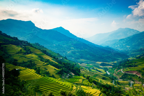Beautiful view of Rice terrace at Hoang Su Phi. Viewpoint in Hoang Su Phi district, Ha Giang province, Vietnam © Nhan