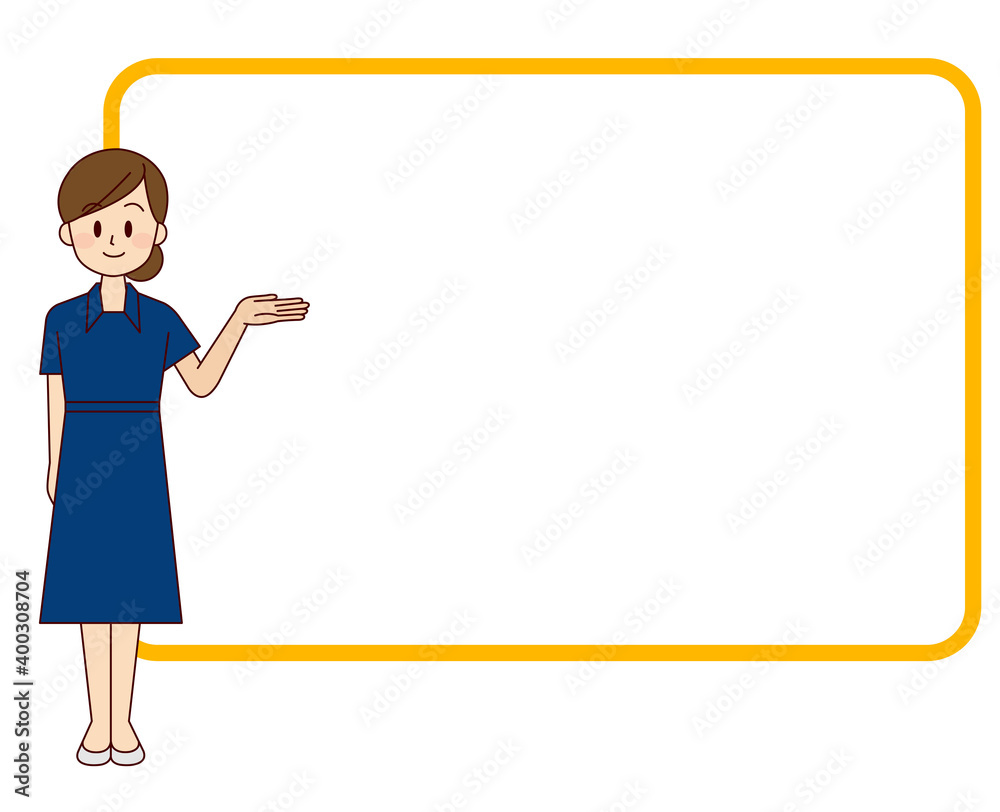 医療　女性　フレーム 09