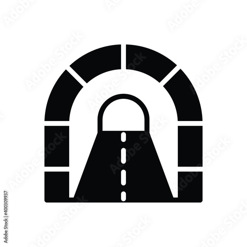 Black solid icon for tunnel
