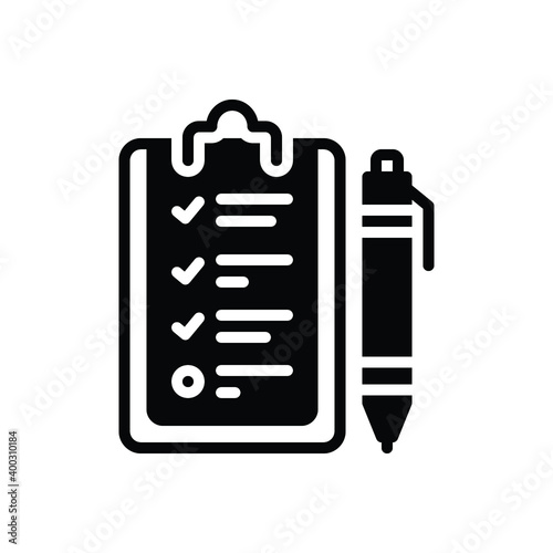 Black solid icon for curriculum

