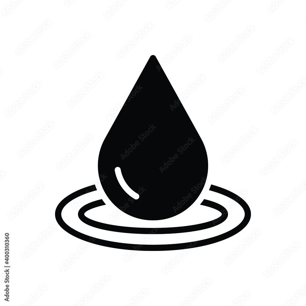 Black solid icon for drop