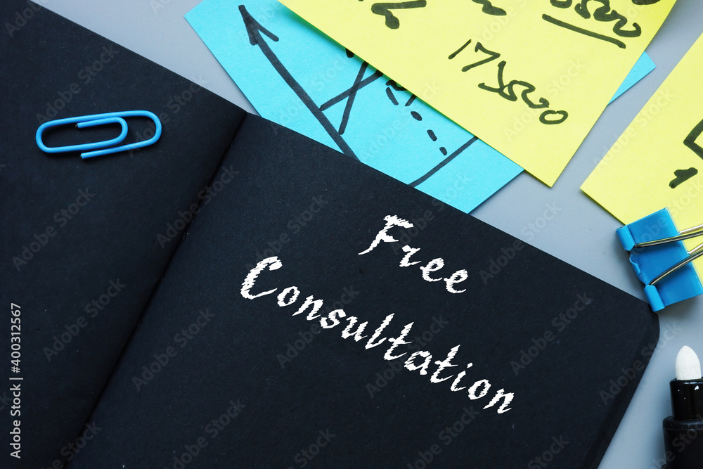 Financial concept meaning Free Consultation with inscription on the page. Financial concept meaning Free Consultation with inscription on the page.