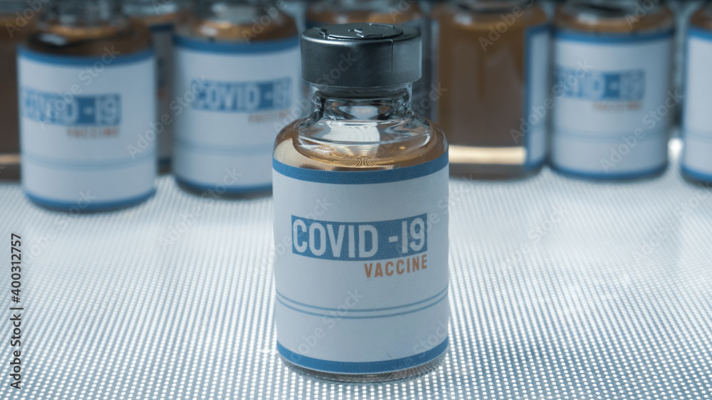 vaccine covid 19 in bottle for medical content. vaccine covid 19 in bottle for medical content.